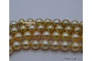 GOLDEN COLOR ROUND SHAPE SOUTH SEA 8 MM PEARL BEADS