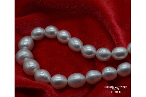 NECKLACE SOUTH SEA RICE SHAPE SILVER COLOR PEARL BEADS