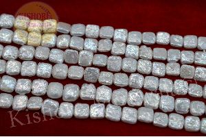 SQUARE SHAPE WHITE COLOR 10-11 MM FANCY PEARL BEADS
