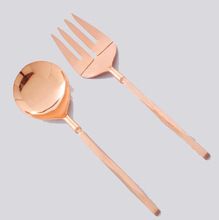 Beveled Handle Design Copper Plated Serving Set