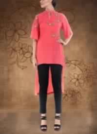 Peach Dragonfly Embellished Tunic