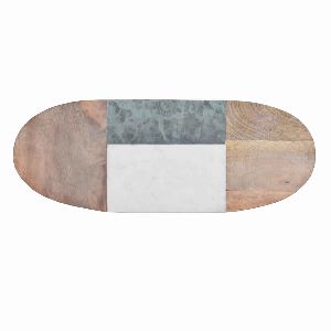 Oval Shaped Wood Marble Cutting Board