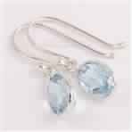 Fabulous Earrings 925 Sterling Silver Jewelry Natural BLUE TOPAZ Oval Gemstones