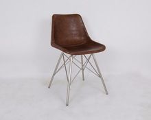 INDUSTRIAL IRON LEATHER CHAIR