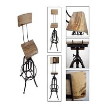 Modern Designer Wooden Chair With Iron Base Legs
