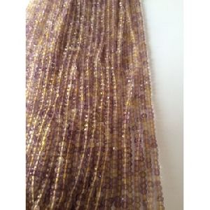 Ametrine roundel faceted beads