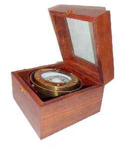 Vintage Rosewood Boxed Brass Antique Gimbled Compass