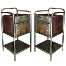 vintage iron metal rusty finish night stand