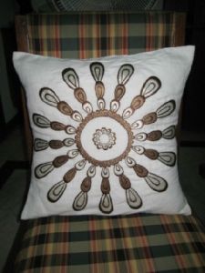 Cotton embroidered cushion cover