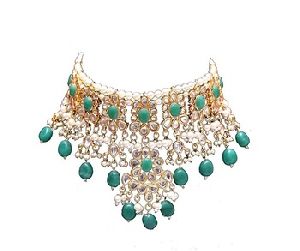 Green Kundan Necklace Earring