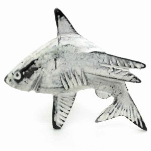 CAST IRON HANDCRAFTED CREAM SHARK FISH KNOB
