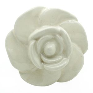 CERAMIC FLOWER KNOB HANDCRAFTED CREAM DESIGNED KNOB