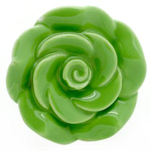 CERAMIC FLOWER KNOB HANDCRAFTED GREEN DESIGNED KNOB