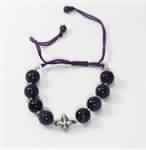 Amethyst Silver Beads Macrame Shamballa Bracelet