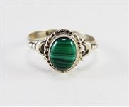 Beautiful Malachite Stone Sterling Silver Ring