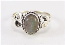 Beautiful Rainbow Moon Stone Sterling Silver Ring