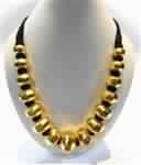 Golden Wax Beads 925 Sterling Silver Necklace