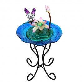 Pink lotus Dragonfly Glass home decor