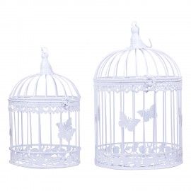 Wonderland white birdcage set of 2