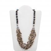 925 STERLING SILVER PEARL and AGATE HANDMADE NECKLACE