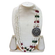 silver beaded jewelries necklace