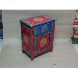 wooden painted sheesham bedside table