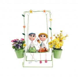 Boy & Girl on Swing doll with two pots
