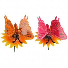 Pack of 2 Plastic Butterfly with 24 Inches metal stick