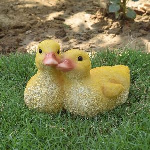 Floating (Pair of two) Yellow Ducks Garden Decor Statue
