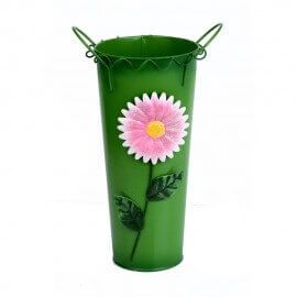 Metal hand painted Flower vase buckets