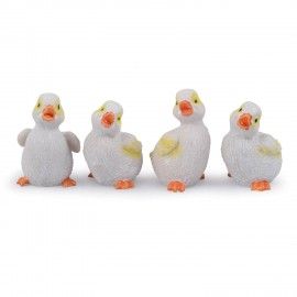Poly resin ducklings in White 2 inches, Mini, Miniature garden accessories for Bonsai / Planter