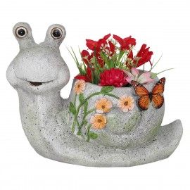 Snail planter made or resin, stone finish, planters