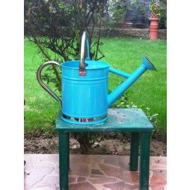 Watering Can in Blue with stainless steel spout and handle