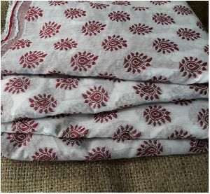 Cotton Fabric By Metre White Maroon Jaquard Brocade Embroidery Dress Material