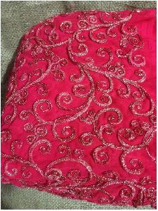 Deep Pink Georgette Fabric By Meter Gold Pink 3D Embroidery Dress Material Kurti