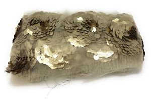Light Gold sequin border lace