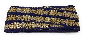 Navy Blue indian beaded trim border