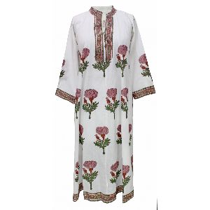 White Mul Mul Jaipur Kurti