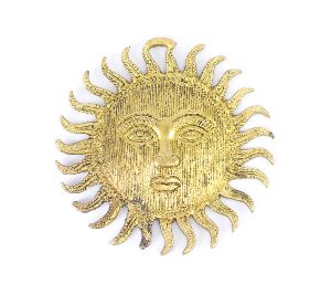 BRASS LORD SURYA WALL HANGING sculpture
