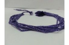 Blue Cubic Zirconia Faceted Rondelle Beads