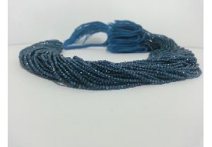 Blue Topaz Micro Faceted Beads Strand