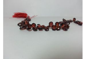 Garnet Faceted Pear Briolette Beads Strand