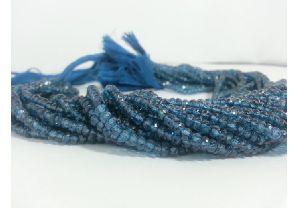 London Blue Topaz Faceted Rondelle Beads Strand