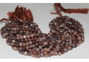 Moonstone Faceted Round Balls Beads Strand