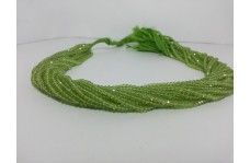 Natural AAA Peridot Faceted Rondelle Beads Strand