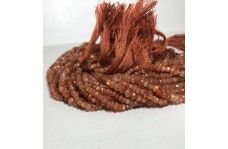 Natural AAA Sunstone Faceted Rondelle Beads Strand