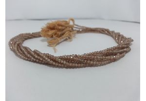 Natural Brown Zircon Micro Faceted Beads Strand
