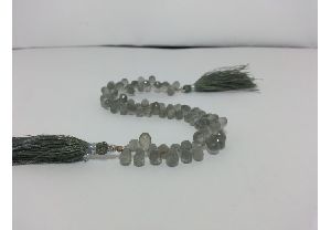Natural Gray Moonstone Faceted Drops Beads Briolettes