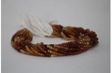 Natural Hessonite Garnet Faceted Rondelle Beads Strand