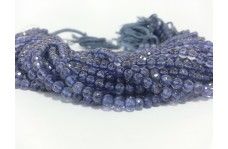 Natural Iolite Round Faceted Beads Strand